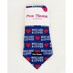 DOG BANDANA Rescued & Loved Dog Bandana by Pink Tongue LG